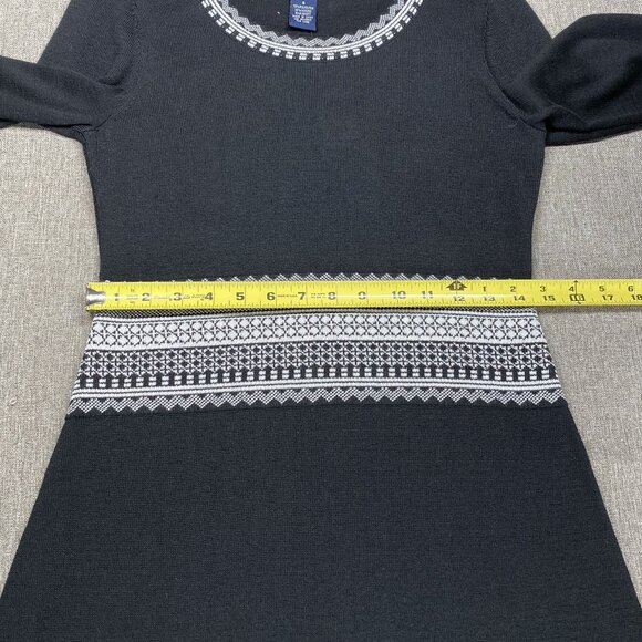 Artisan Knit A-Line Combo Dress Women's Small Round Neck 3/4 Sleeve Onyx NWT - Picture 12 of 16